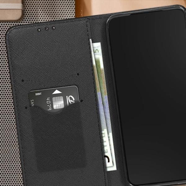 Cover til Samsung Galaxy S24 Flip Wallet Video Support Sort - AVIZAR - Semi-stiv - Syntetisk - Blandet Svart