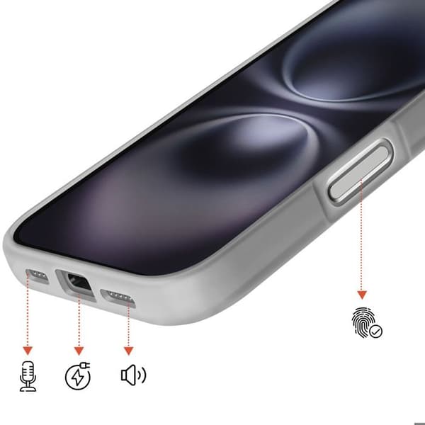 MagSafe-skal för iPhone 16 Plus Rökig Baksida med Förstärkt Silikonram Grå Grå