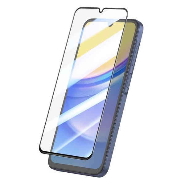 Skærmbeskyttelse til Galaxy A15 i hærdet glas 0,40 mm høj modstand sort Svart