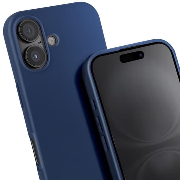 Coque - Strop - iPhone 16 Plus - Semi Hårdt - Blød Berøring - Justerbar Snor Blå Blå