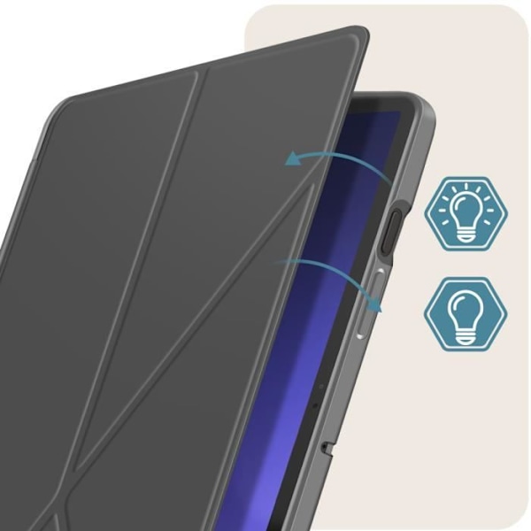 AVIZAR Skal för Samsung Tab S9 - Origami Flip Fodral Multi-Position Support - Grå Grå