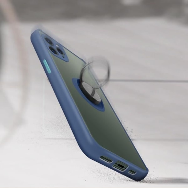 Skyddsskal - IPhone - 11 Pro - Bi-material - Hållring - Mörkblå Midnattsblå