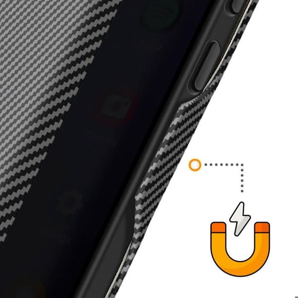 Fodral för Galaxy A37 Kolfiber Effekt med RFID-skyddande kortfack Svart Svart