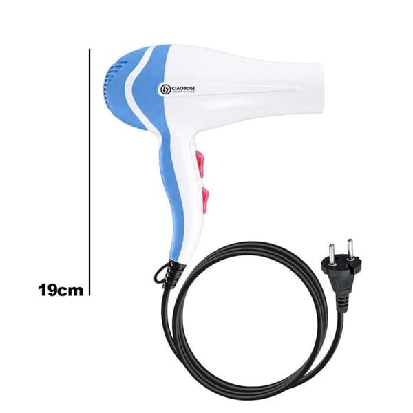 Effektiv Hårtørrer 1000W med Koncentrator Dyse og DC Motor Hvid / Blå Vit