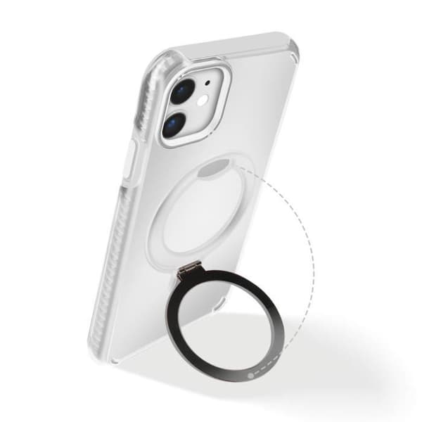Coque MagSafe - iPhone 12 Pro/12 - Stødabsorberende - Fleksibelt Stativ - Hvid Vit