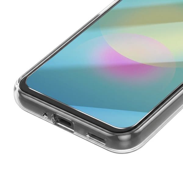 Pack Skydd för Galaxy A27 Silikonfodral och Härdat Glas Stötsäker Transparent Vit
