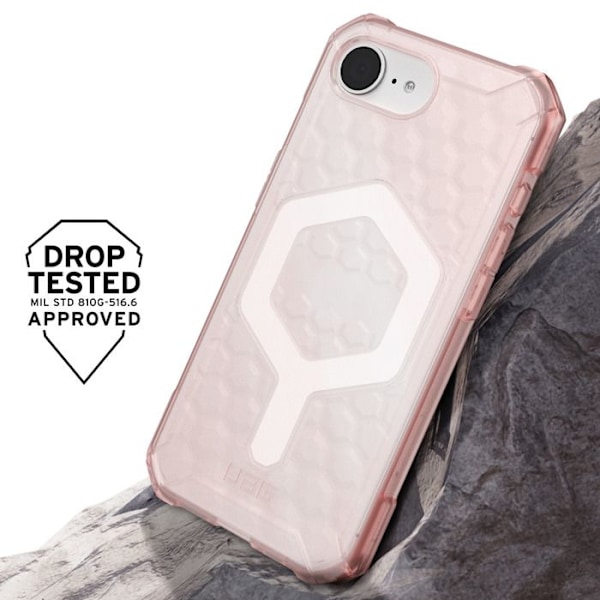 "Iphone 16e hunajakennokuori läpinäkyvä Essential Armor UAG vaaleanpunainen" Rosa