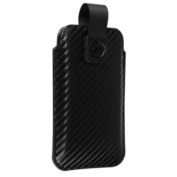 Smartphone Bæltetaske Carbon Effect Pull-Up Tab Størrelse XS Forcell Sort Kol