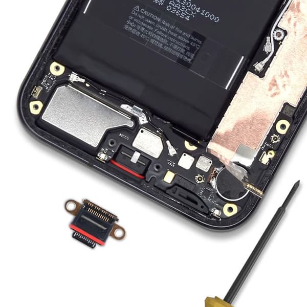 Ladeport - MEDDELE - Google Pixel 8a - USB-C - Sort - Pålidelig reparationsdel Svart
