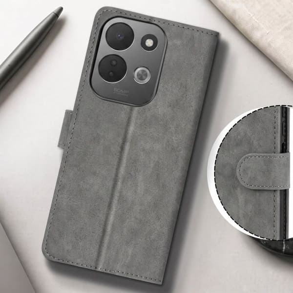 Pungetui til Redmi 17 Chesterfield med Video Støttefunktion Grå Grå