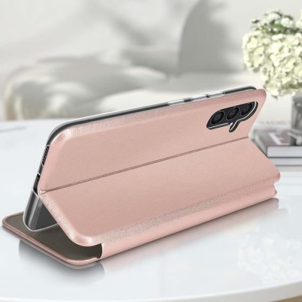 Etui til Samsung Galaxy S23 FE Flip Card Holder Support Video Pink Champagne Rosa