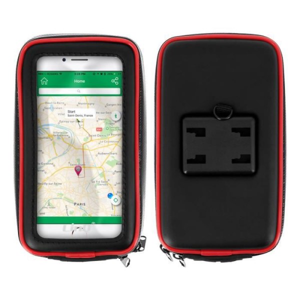 Støtte til Moto/Scooter - LinQ - Vandtæt taske - Smartphone 6.3" max - Rotérbar 360° - Sort Svart
