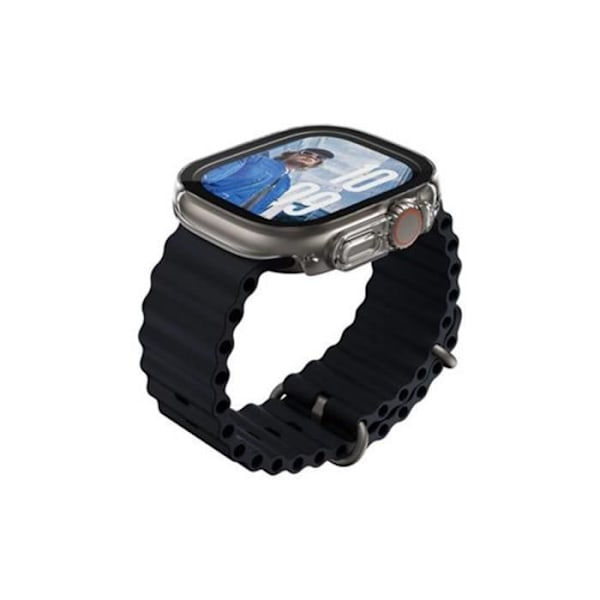 Verre til Apple Watch Ultra / Ultra 2 Snappie Full Body Slim Panzer Glass Sort gennemsigtig