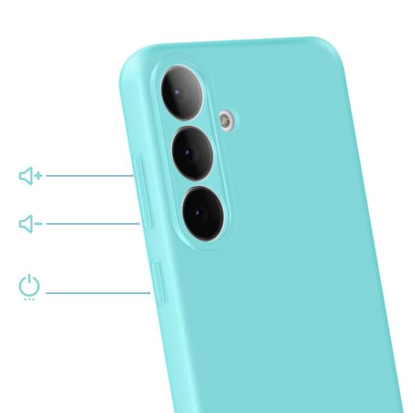 Silicone Soft-Touch Cover til Galaxy S25 FE Fast Cover Serie Turquoise Blå