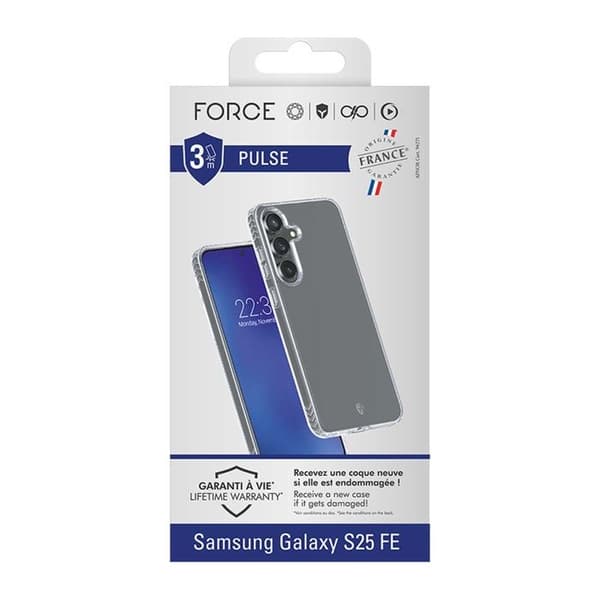 Cover til Galaxy S25 FE Stødabsorberende 3m med Hævede Kanter Force Case Transparent Vit