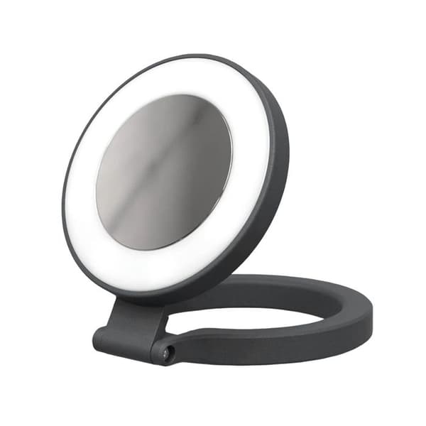 Magnetisk Støtte til Smartphone med Indbygget Spejl og LED-belysning ShiftCam Sort Midnat