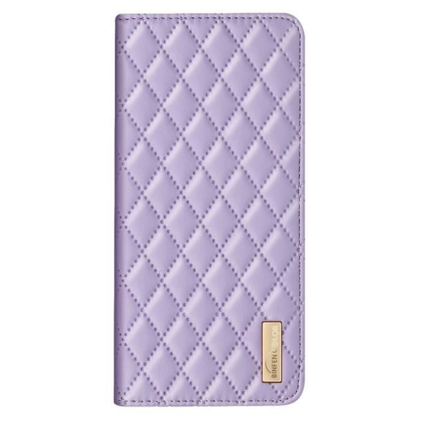 Kotelo Xiaomi Poco F6:lle tikattu Flip-korttipidike tukee laventelia Lila