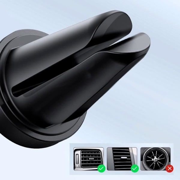 Magnetisk Bil Smartphone Holder Luftventil 360° Roterbar Blå Stjerne Sort Svart