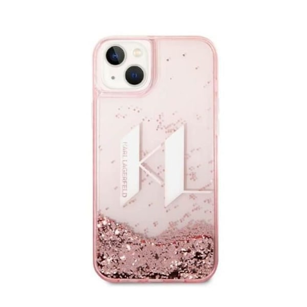 Karl Lagerfeld Liquid Glitter Big Logo Case - Kotelo iPhone 14 Plus:lle (vaaleanpunainen) - 3666339085650