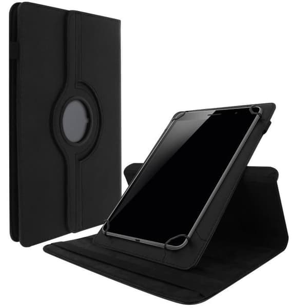 Tabletpude - AVIZAR - Universal 10 tommer - Øko-læder - 360° roterende - Sort Svart