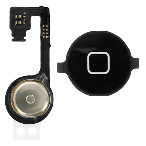 Hjemmeknap - Apple - iPhone 4S - Sort - Forbindelseskabel - Erstatning for beskadiget knap Svart