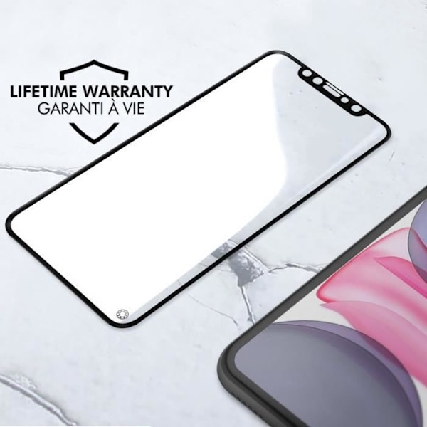 Näytönsuoja - FORCE GLASS - iPhone 11 / XR - 9H+ karkaistu lasi - 2.5D viistetyt reunat - Elinikäinen takuu Svart