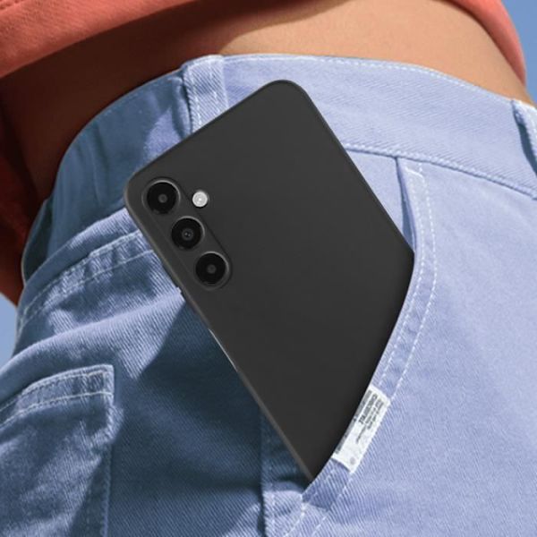 Taske til Samsung Galaxy A05s Soft Silikone Slim Letvægts Design Sort Svart