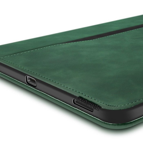 Fodral för Samsung Tab S10 FE Plus Klipp Plånbok Video Stöd Mörkgrön Grön