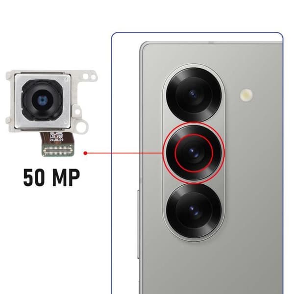 Reservedel Hovedkamera til Samsung Galaxy Z Fold 6 50MP Samsung Sort
