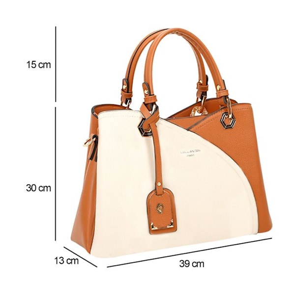 Elegant Handväska för Kvinna med Grainadeffekter Gallantry Beige Beige