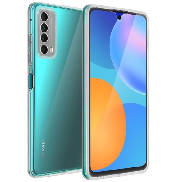 Huawei P smart 2021 etui, hård rygbeskyttelse + gennemsigtig blød front