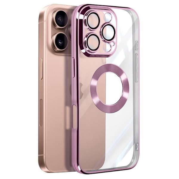 Glam Series Fodral till iPhone 16 Pro Max Stötsäker Rosa - AVIZAR - Halvstyvt - Syntet - Smidigt Rosa