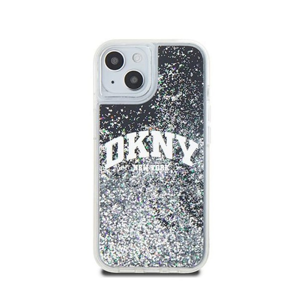 DKNY Liquid Glitter Big Logo - Etui til iPhone 14/15/13 (sort)