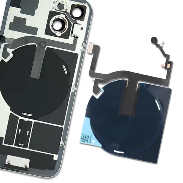 Nappe Antenne Qi med Nappe Flex Flash til iPhone 15 Sort Svart