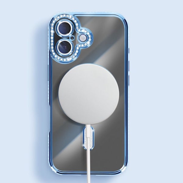 Coque Magsafe - AVIZAR - iPhone 17 - Lys blå - Strassé - Optimal beskyttelse Blå