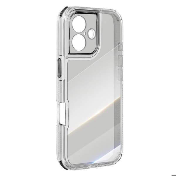 Cover til iPhone 16 - AVIZAR - Forstærket - Bi-Materiale - Antislip - Sort Svart