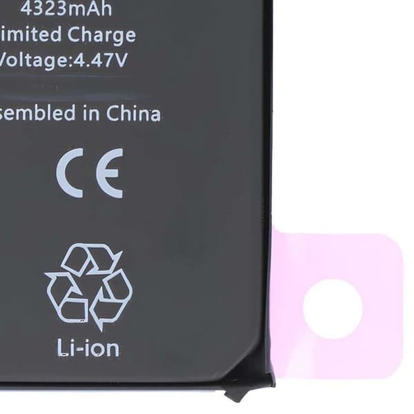 Batteri - AVIZAR - iPhone 14 Pro Max - 4323mAh - Lithium-polymer - Diagnoserbar Sort