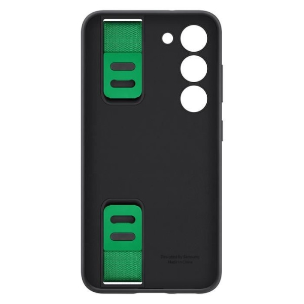 Originalt Samsung S23 Plus silikonetui, mat finish med sort strop Svart