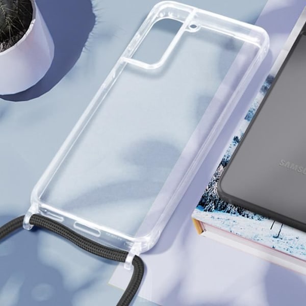 Coque - Snor - Samsung Galaxy S21 FE - Stiv - Transparent - Justerbar snor Vit