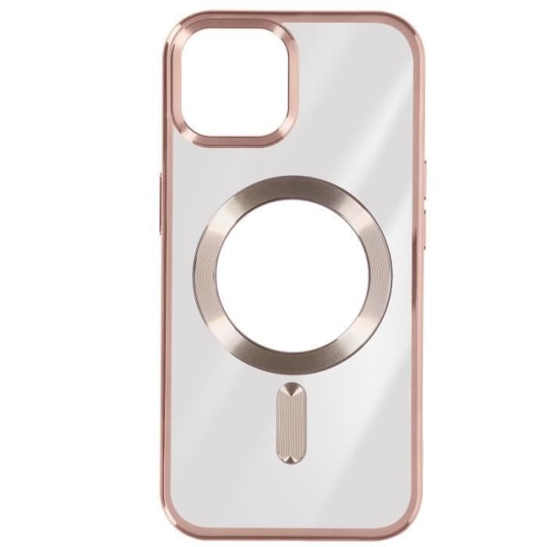 MagSafe Fodral för iPhone 15 Plus Silikonkameraskydd Rosa Chrome Contour