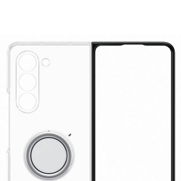 Alkuperäinen Samsung Galaxy Z Fold 5 Case Ring irrotettava tuki Clear Gadget -sarja