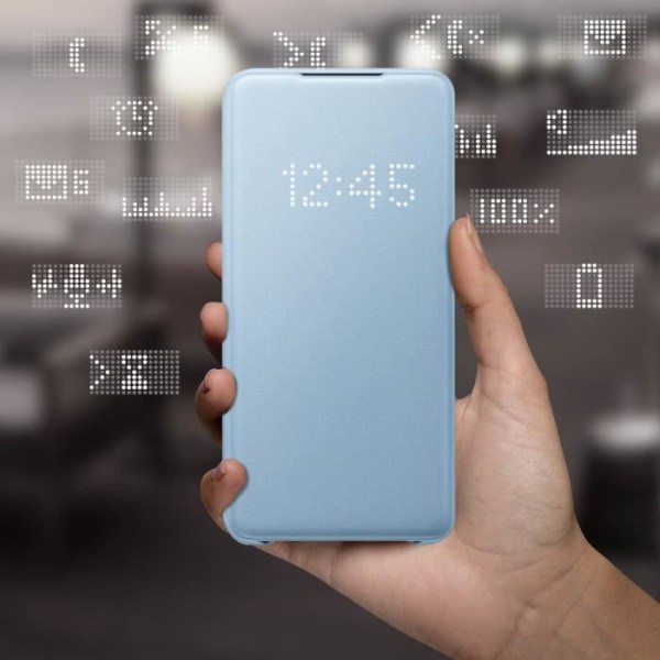 Suojakotelo - Samsung - Galaxy S20 Plus - Läpinäkyvä käännettävä - Led View Cover - Taivaan sininen Himmelsblå