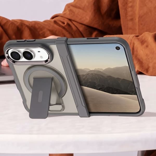 iPhone Duo Cover Kompatibel med MagSafe med Støtte Stativ Pango Grå Grå