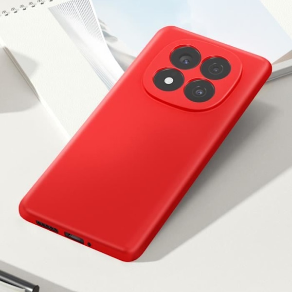 Xiaomi Redmi Note 14 Pro ja 14 Pro Plus Silikoni Pehmeä Kosketus Punainen Röd