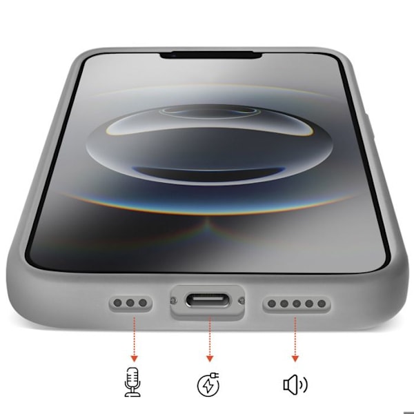MagSafe-cover til iPhone 17, Bi-materiale beskyttelse, hård bagside, stødabsorberende, grå Grå