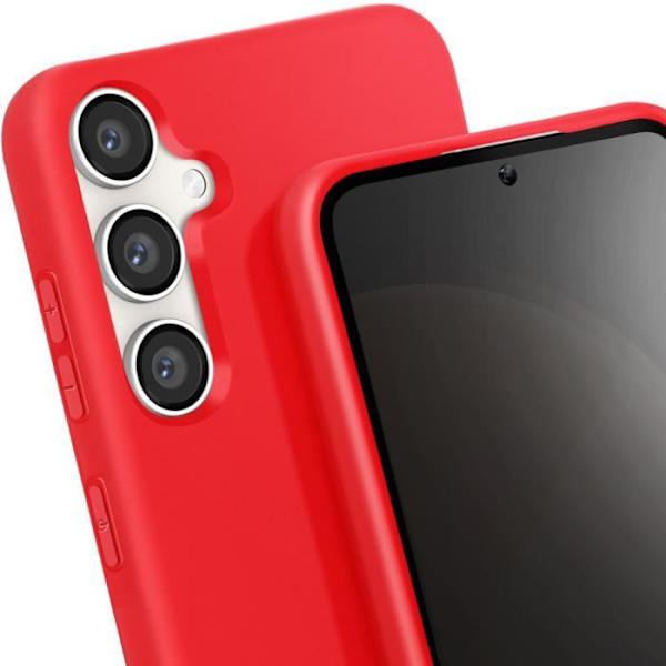 Semi-Stiv Cord Case til Samsung Galaxy S23 FE Rød - AVIZAR - Casual - Almindelig - Hævede kanter Röd