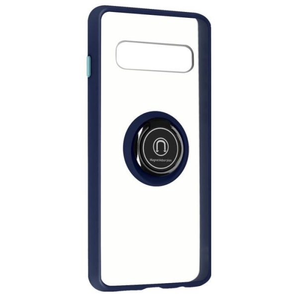 Samsung Galaxy S10 Bi-material Case Metal Ring Sininen Videotuki Blå