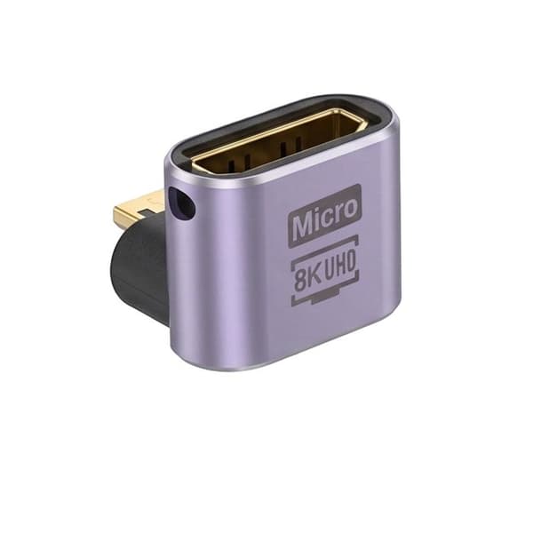 Mini Videoadapter Micro-HDMI Hane till HDMI 2.1 Hona Vinklad 8K LinQ Lila