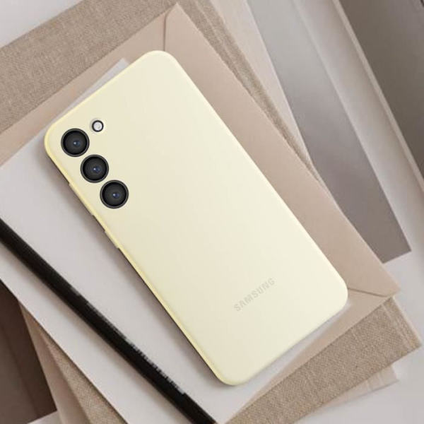 Fodral till Samsung S23 Plus Soft Touch Silikonskydd Original Beige Cream