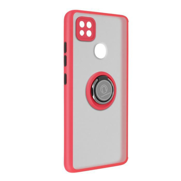 "Coque - Xiaomi - Redmi 9C - Metallring - Videostöd - Stötabsorberande Röd" Röd